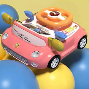 اسباب بازی فرمان ماشین موزیکال صورتی Electric Multifunctional Steering Wheel Toy_اسباب بازی